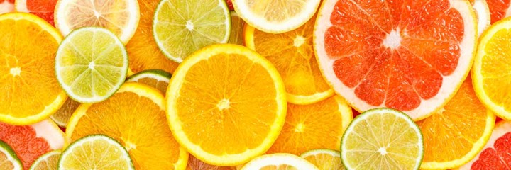 Citrus with orange, lemon, lime, grapefruit slices