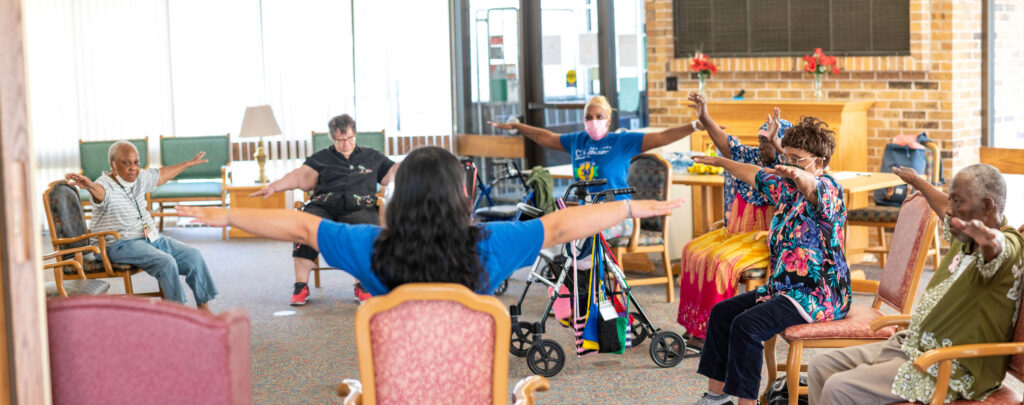 Older adults in a SAIL class